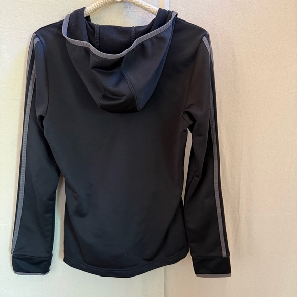 Adidas Women’s Black and Gray Zip Up Hooded Sweatshirt-Size M - Picture 5 of 10